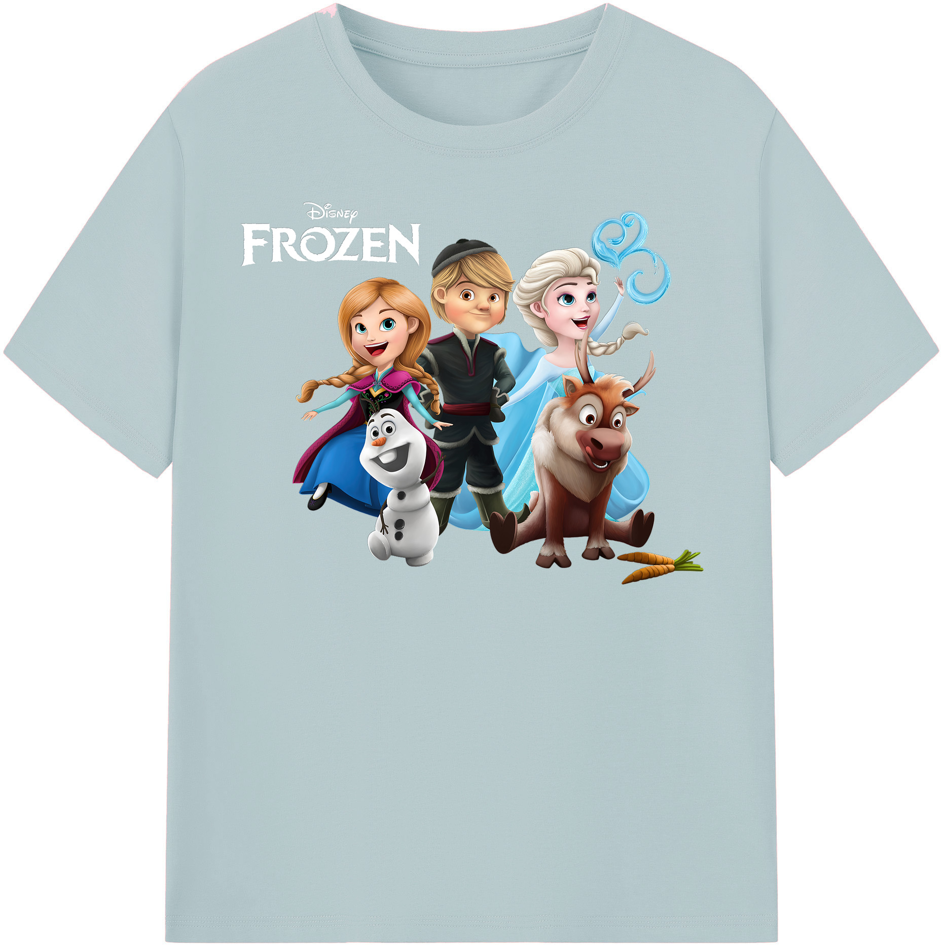（画像用） アナと雪の女王 アンナ エルサ Frozen Anna Elsa 綿100％半袖Tシャツ（フロントプリント）